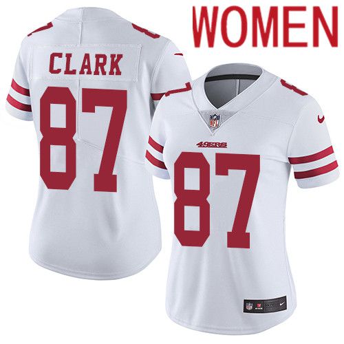 Women San Francisco 49ers 87 Dwight Clark Nike White Vapor Limited NFL Jersey